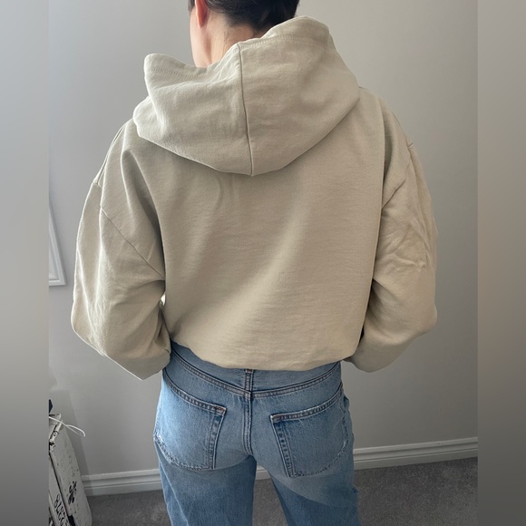 Noize Sweaters - Noize ‘Made in India’ Beige Cropped Hoodie